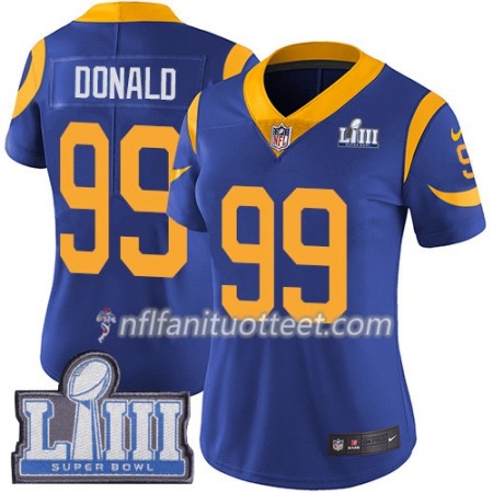 Nainen Los Angeles Rams NFL Pelipaita Aaron Donald 99 Nike Royal 2019 Super Bowl LIII 
